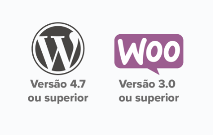 Painel do WordPress mostrando versão instalada do sistema e do WooCommerce