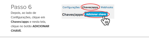 Formulário de criação de chave API com campos de descrição e permissões
