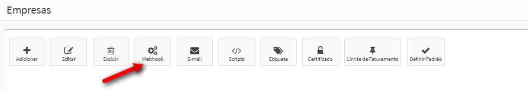 Painel de configurações do Notazz com campo para inserir URL do webhook