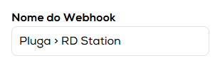 Campo para nomear webhook na PagTrust