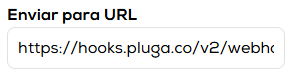 Campo para colar URL do webhook