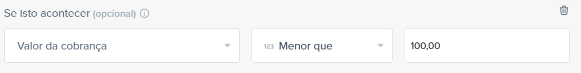 Exemplo de filtro numérico com critério menor que