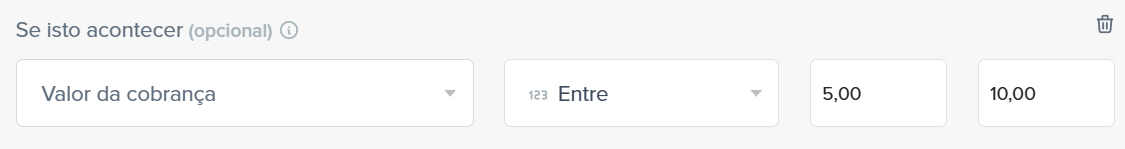 Exemplo de filtro numérico com critério entre