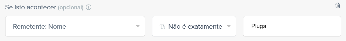 Exemplo de filtro condicional com critério não é exatamente