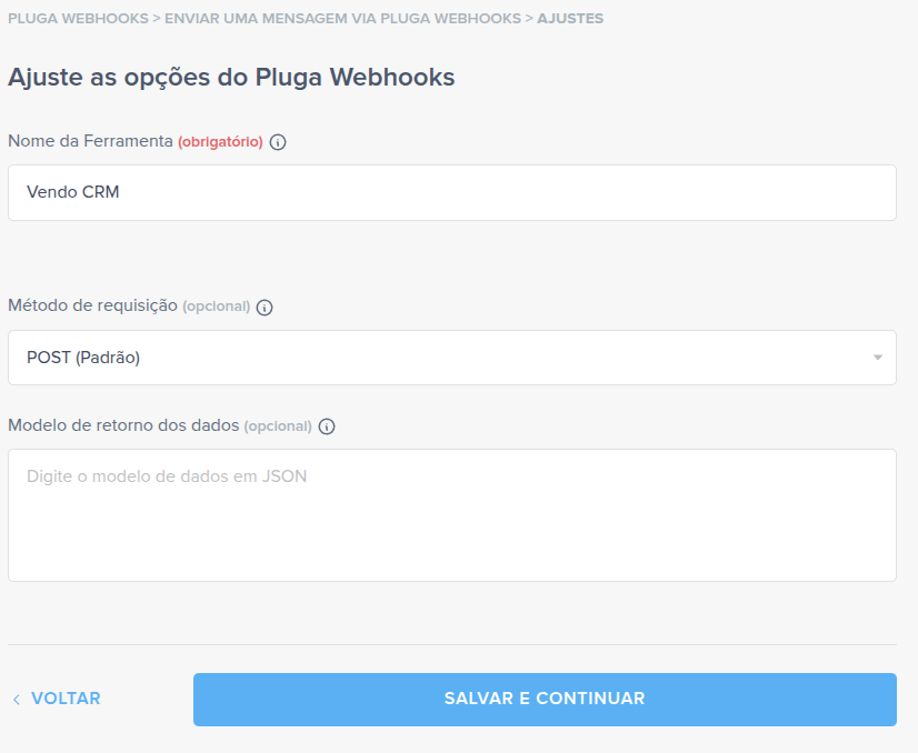 Como enviar informações para a ferramenta Vendo CRM via Pluga Webhooks ...