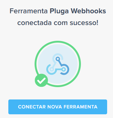 Mensagem de sucesso na conexão da ferramenta de origem