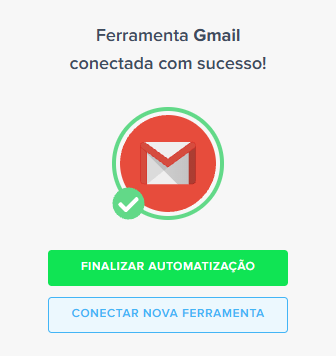 Botão finalizar automatização na Pluga